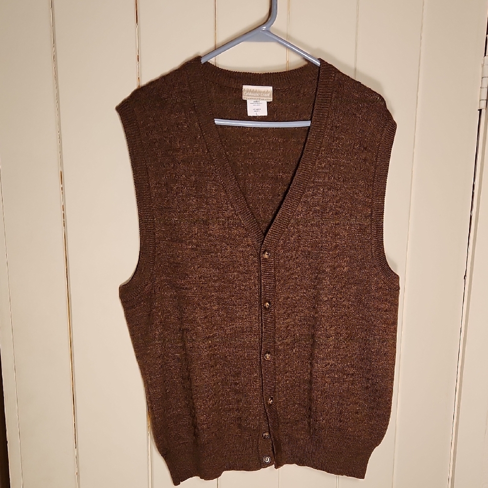 Coldwater Creek Wool Vest in Brown Unisex Large